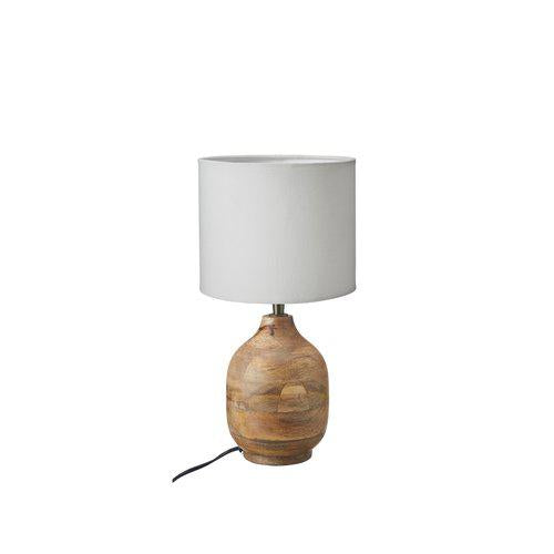 Aura Wooden Table Lamp with Linen Lampshade