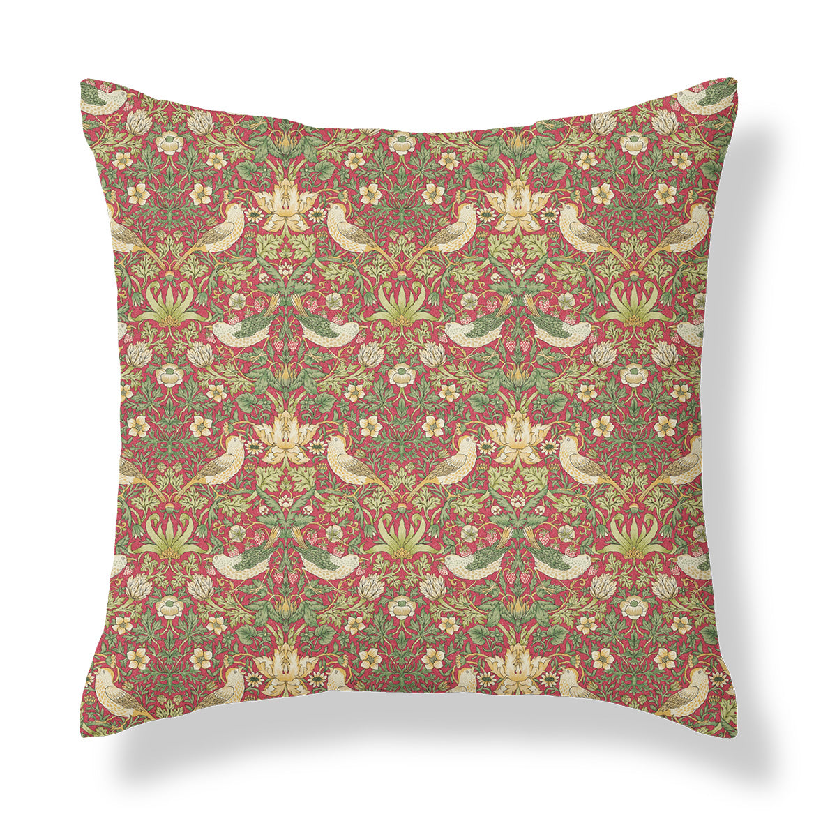 William Morris Strawberry Thief Crimson Cushion