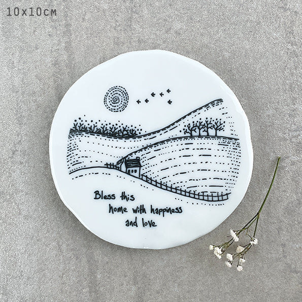 East of India Countryside Coaster-Bless This Home