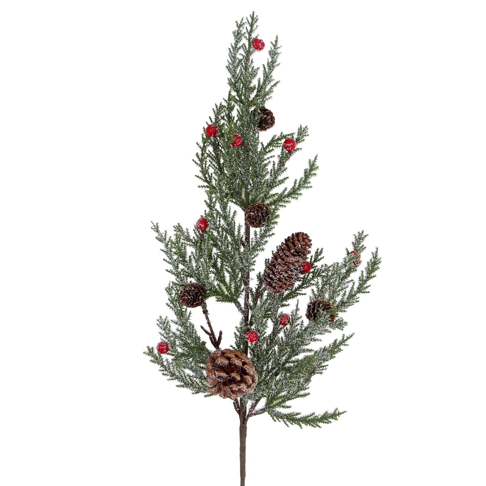 Fir Branch with Cones & Mini Red Berries
