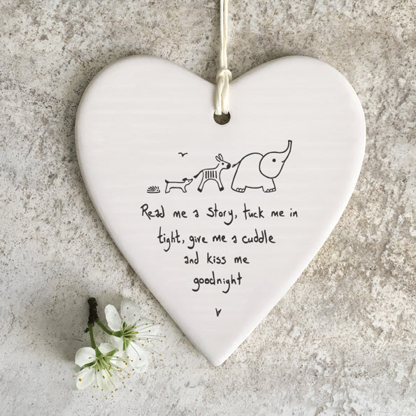East Of India Round Heart Hanger-Read Me A Story