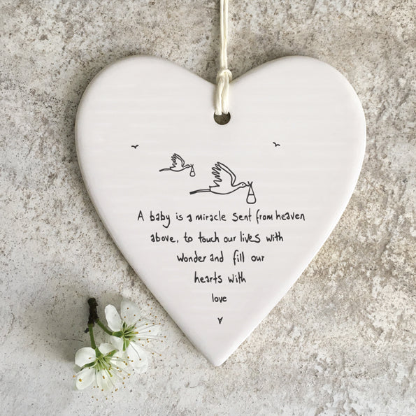 East Of India Round Heart Hanger-A Baby Is A Miracle