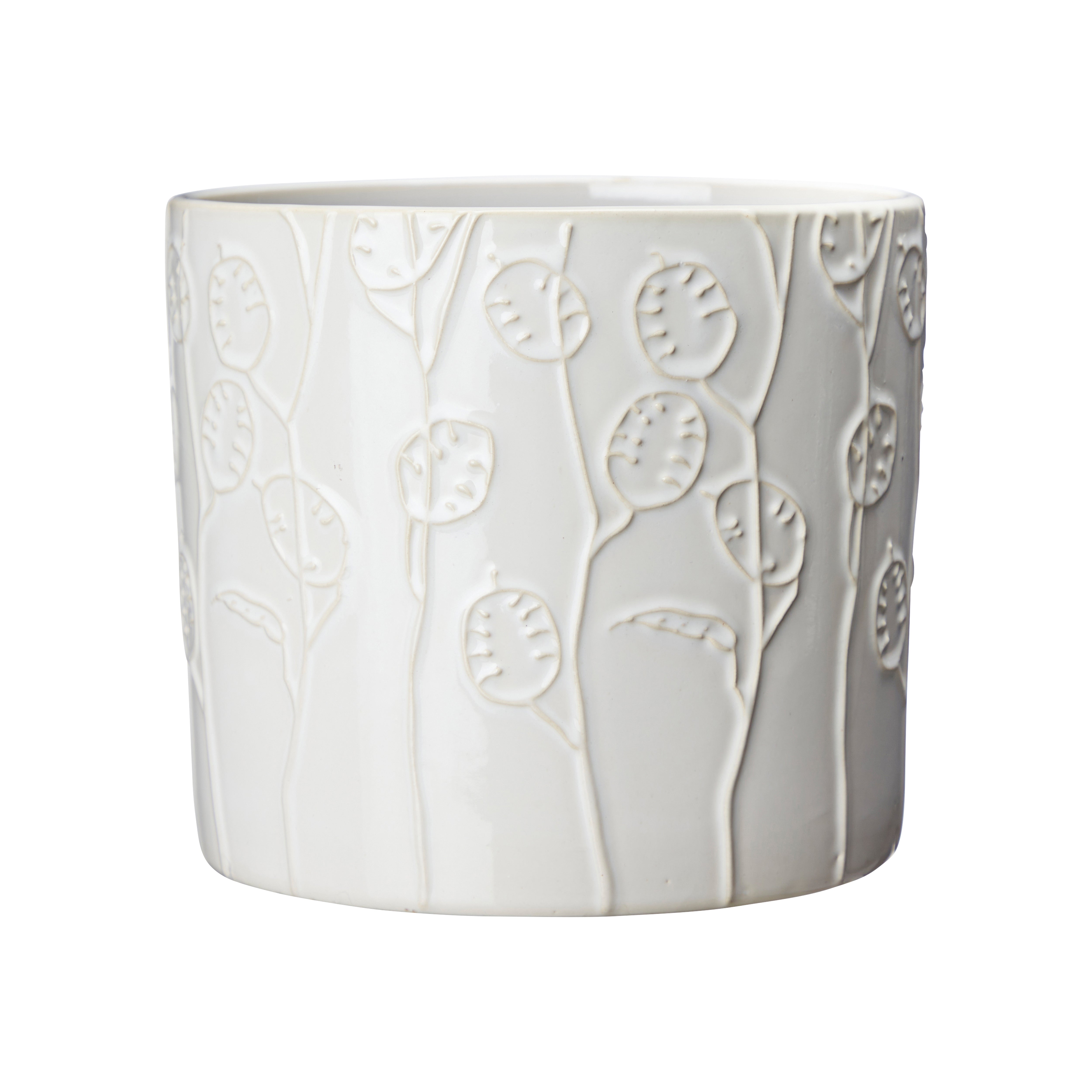 Saga White Melange Pots
