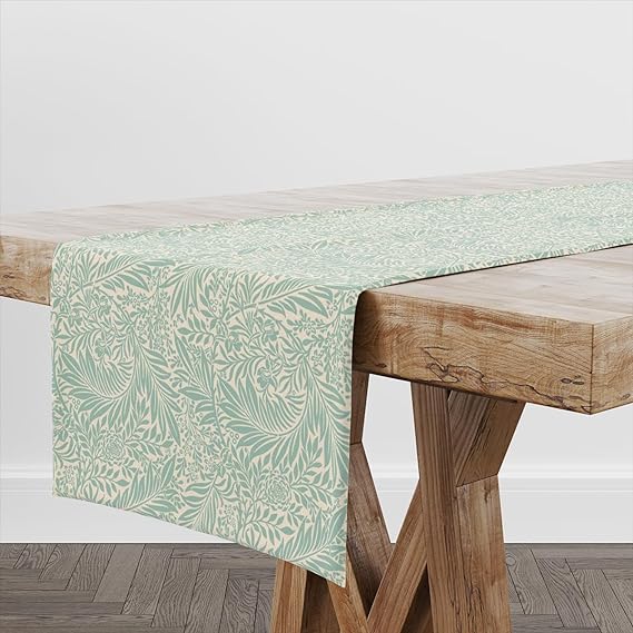 William Morris Larkspur Fabric Table Runner (Duck Egg)