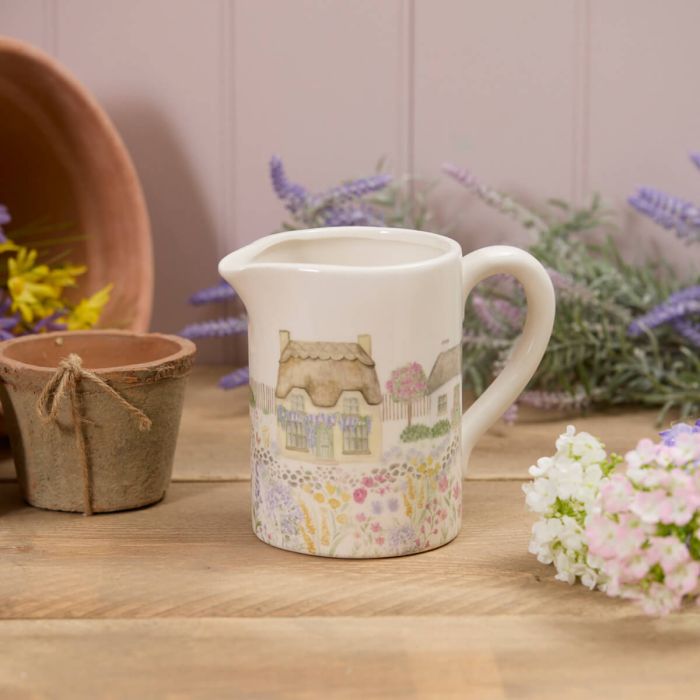 Ceramic Thatched Cottage Garden Jug
