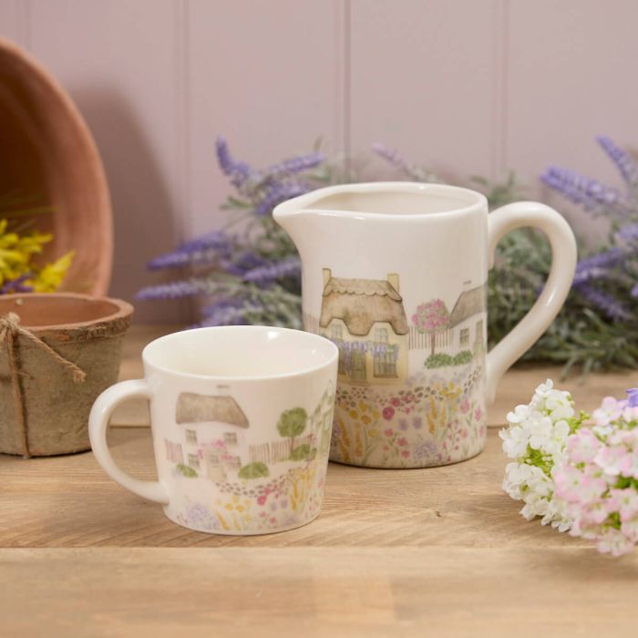 Ceramic Thatched Cottage Garden Jug
