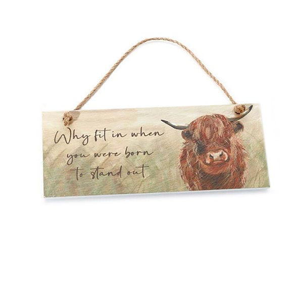 Dougal Highland Cow Slate Plaque