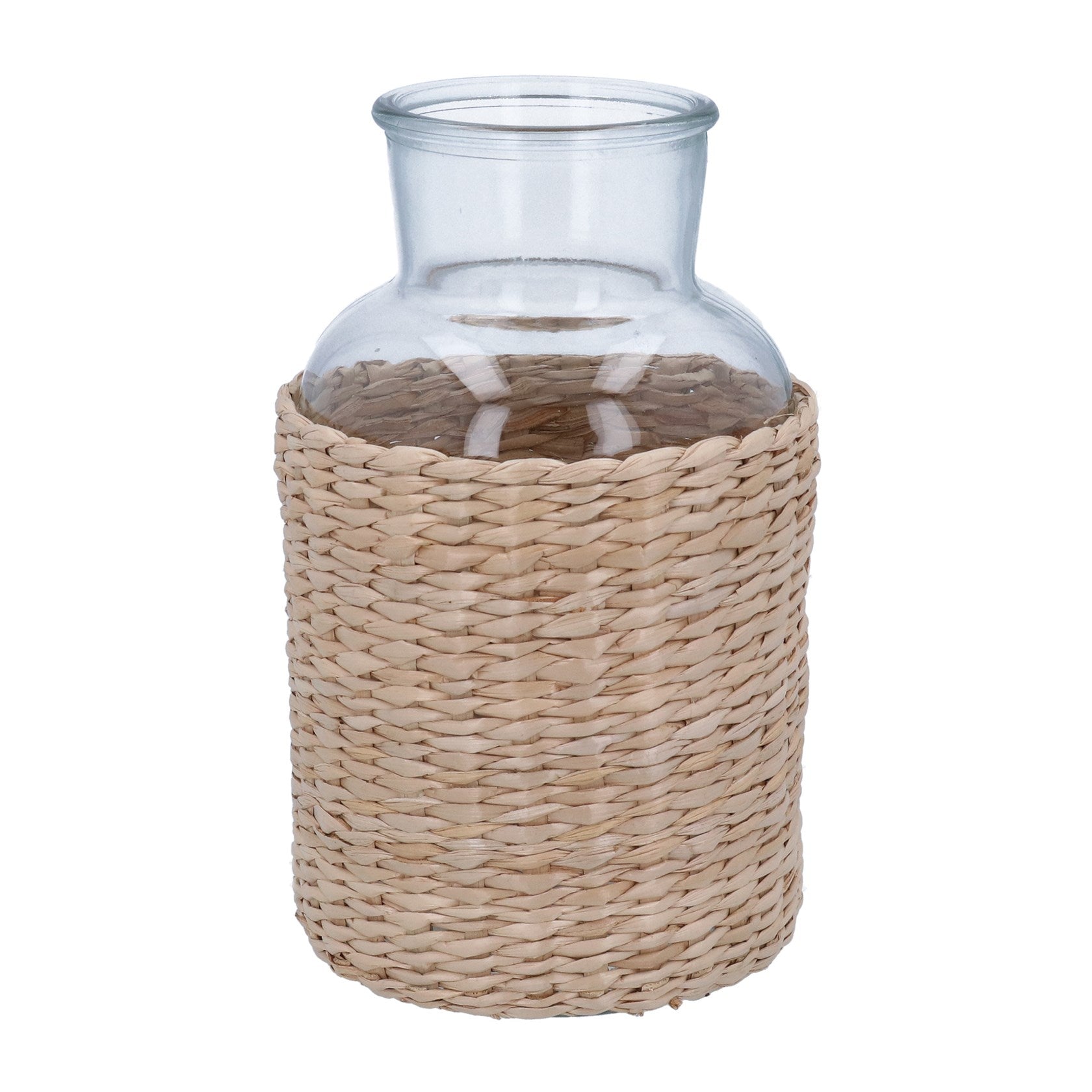 Glass Vase with Rattan Cover - Large