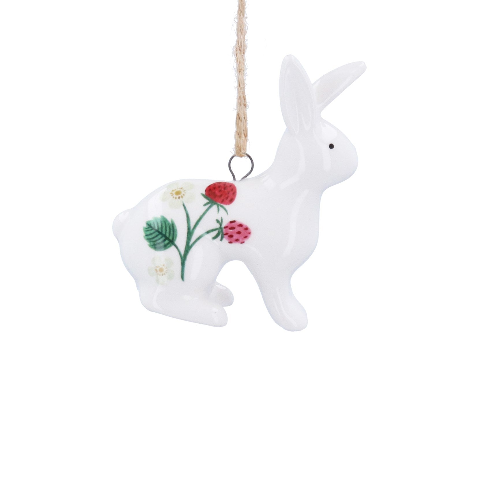 Strawberries Ceramic Hanging Bunny Decoration