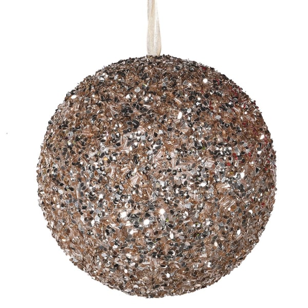 Deluxe Oversized Champagne Glitter Bauble