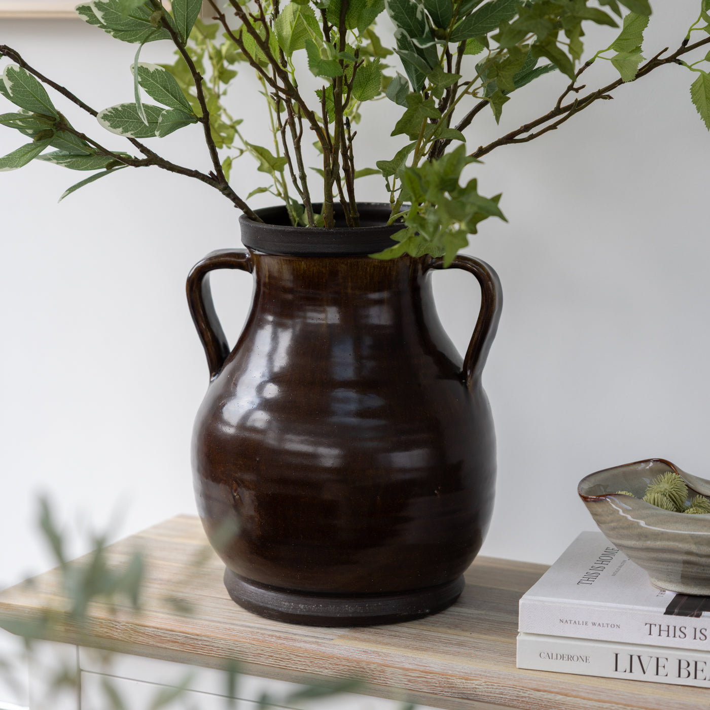 Dark Brown Salt Glaze Vase