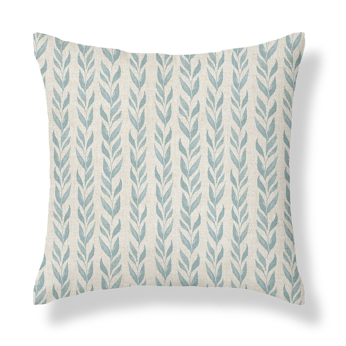 Anohki Azure Blue Leaf Print Cushion