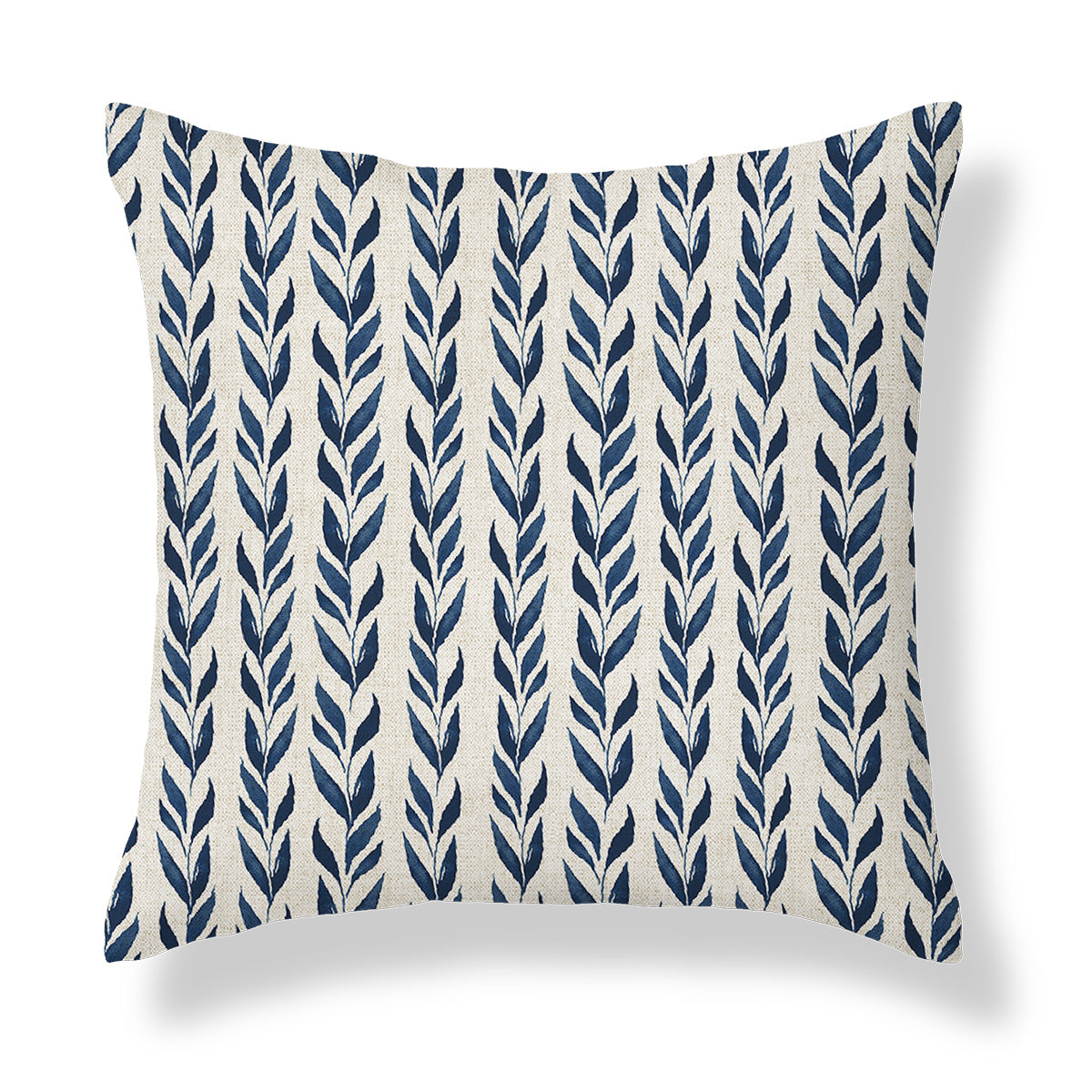 Anohki Indigo Blue Leaf Print Cushion
