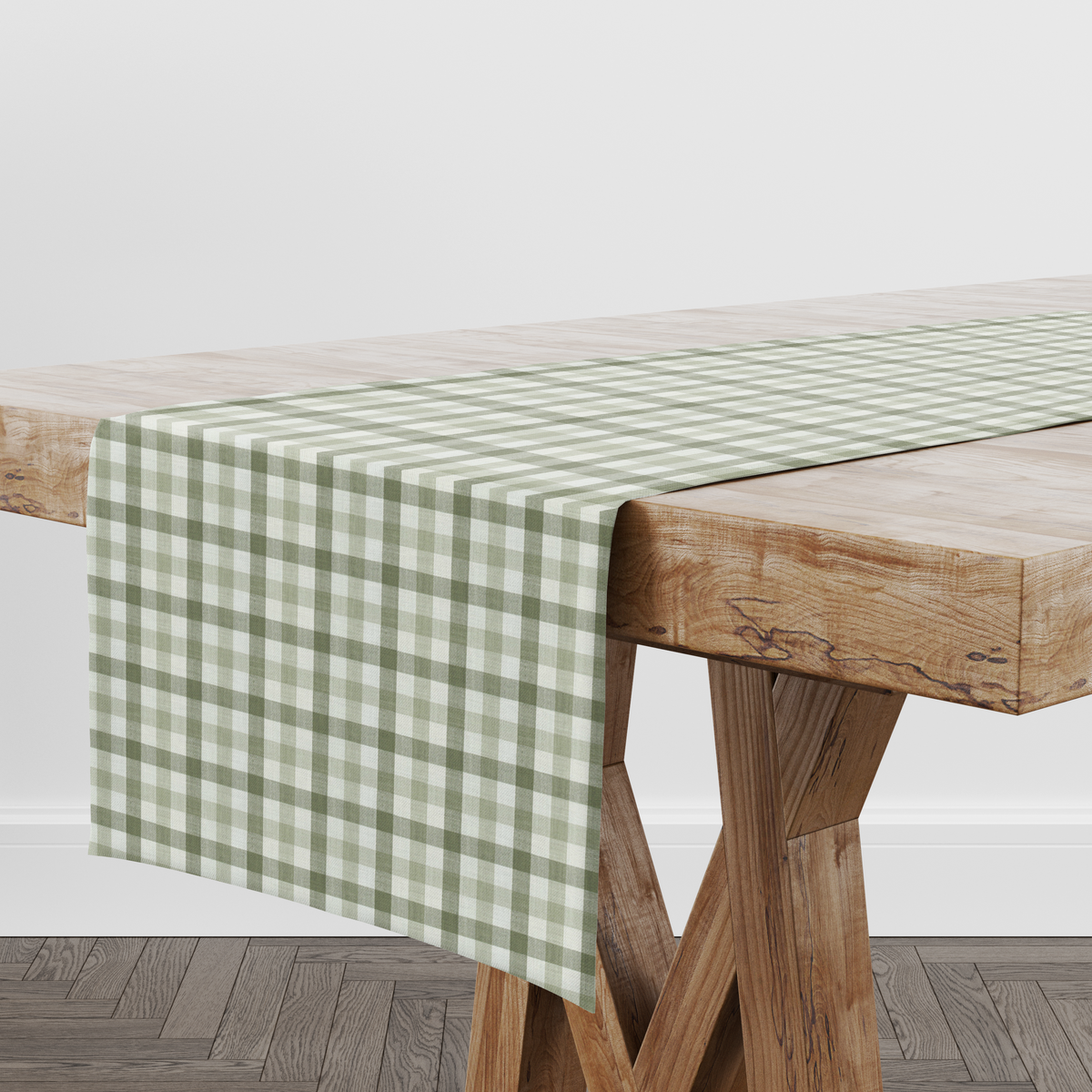 Audley Lovage Green Gingham Table Runner
