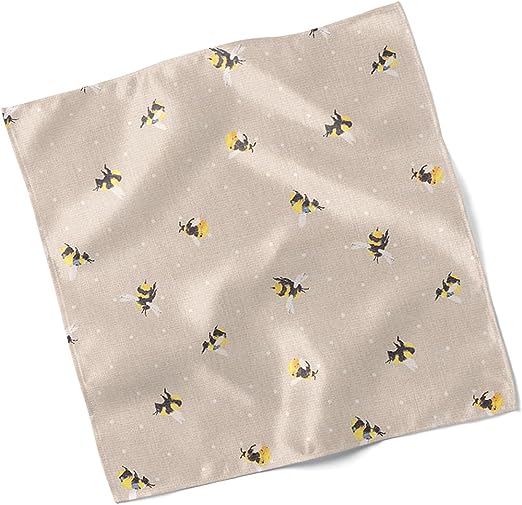 Set of 4 Bee Design Fabric Napkins