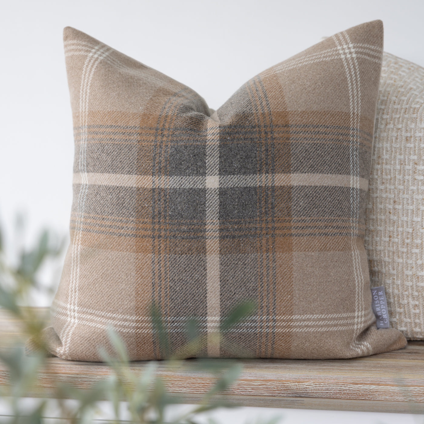 Brown & Tan Checked Tartan Cushion Cover