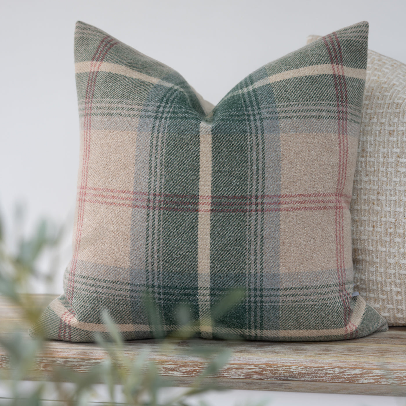 Dark Green Checked Tartan Cushion Cover