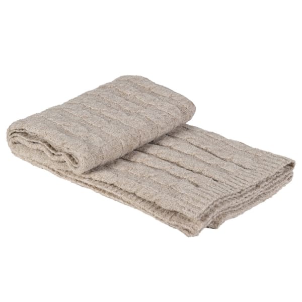 Beige Knitted Throw