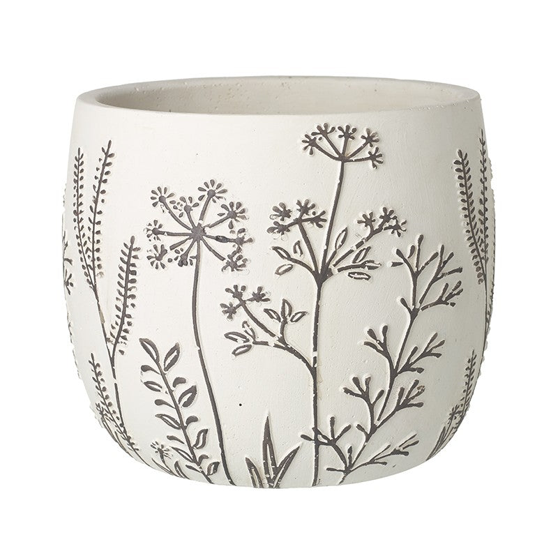 Black & White Flower Patterned Pot