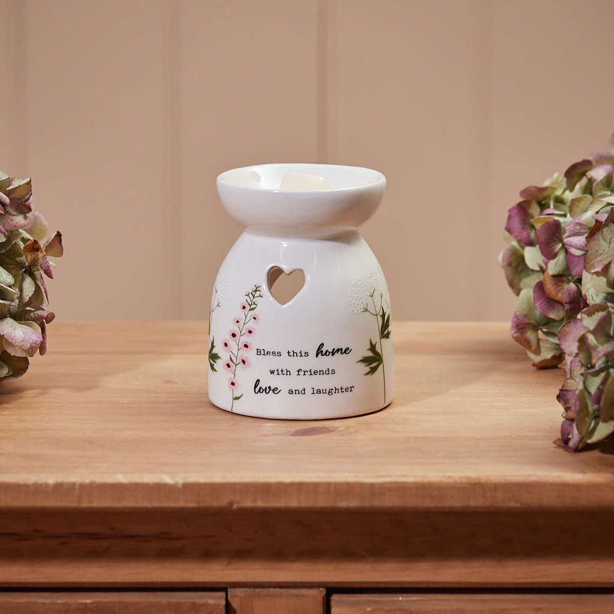 Bless This Home Floral Wax Burner