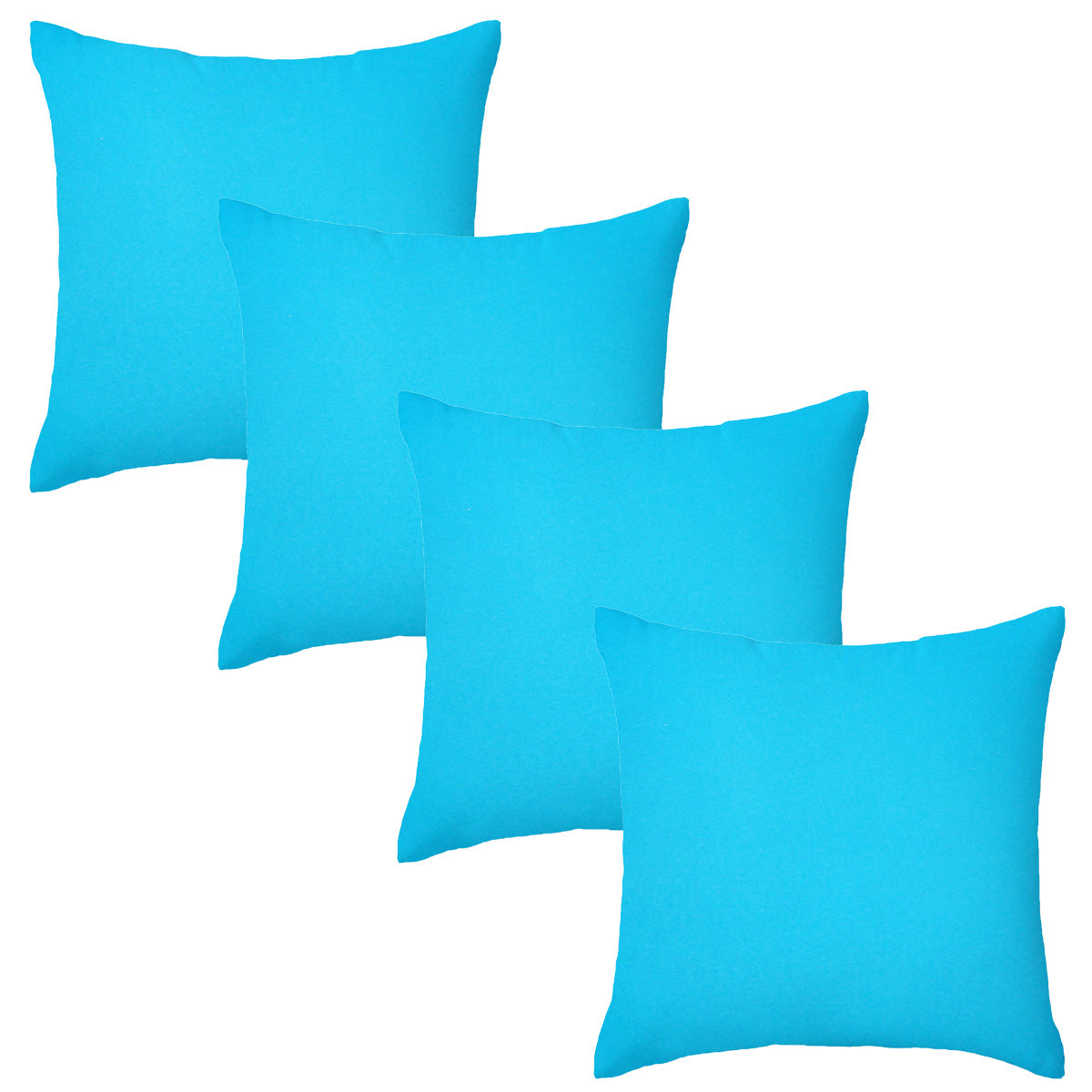 Set of 4 Premium Turqouise Garden Square Water Resistant Cushions