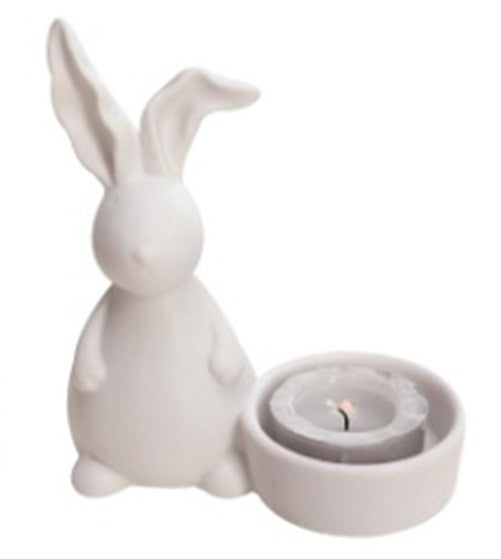 Porcelain Rabbit Tea Light Candle Holder