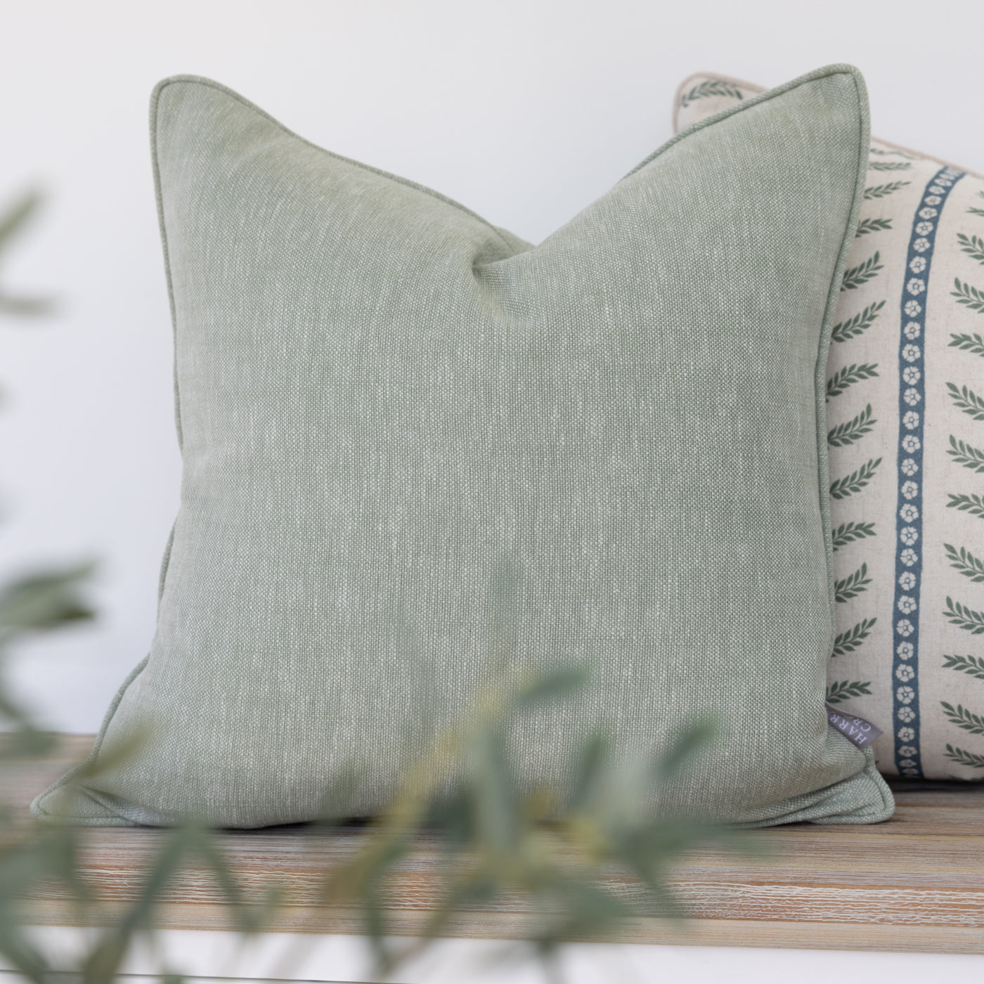 Christie Eucalyptus Green Square Cushion