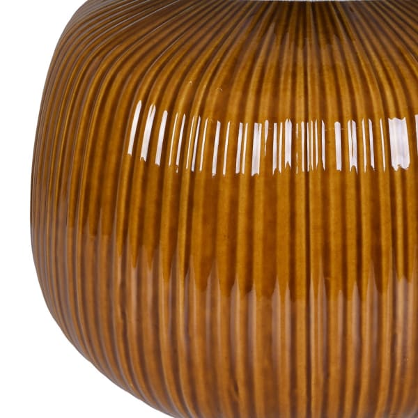 Cinnamon Ribbed Ceramic Table Lamp