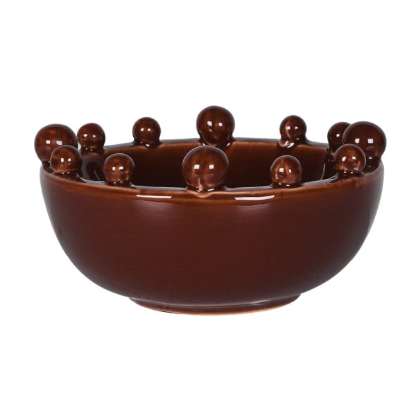 Bobble Edged Coco Brown Trinket Bowl