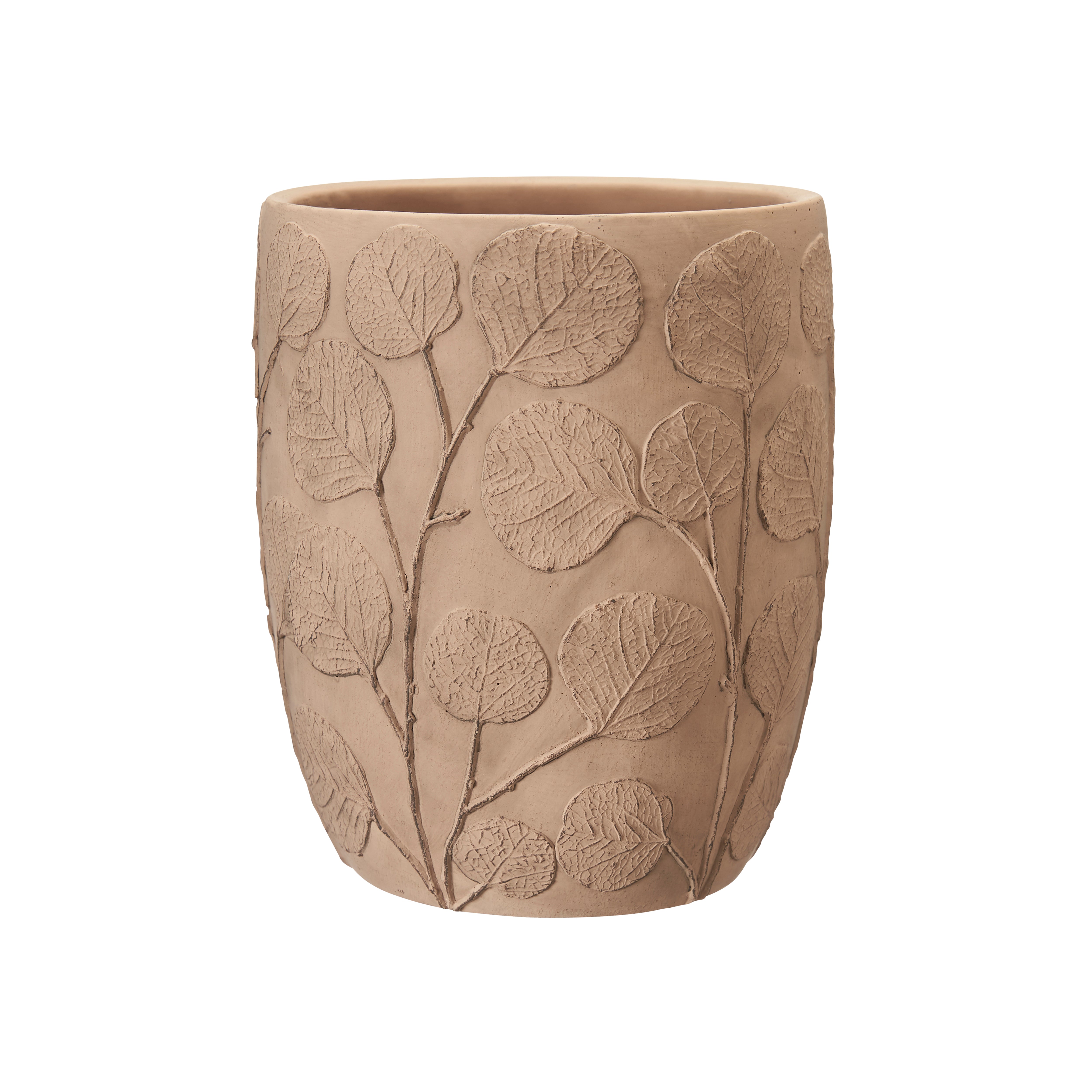 Danni Terracotta Leaf Embossed Vase