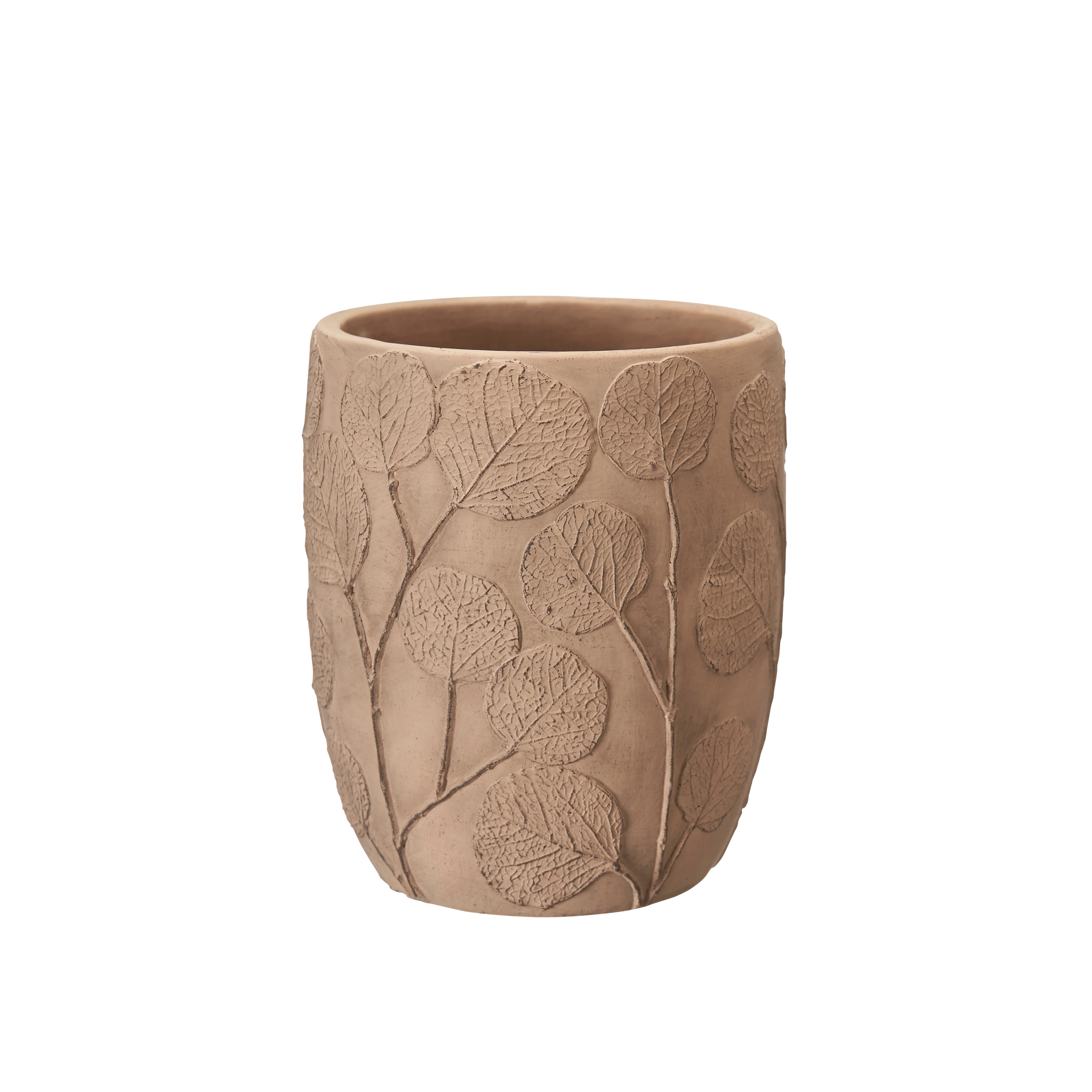 Danni Terracotta Leaf Embossed Vase