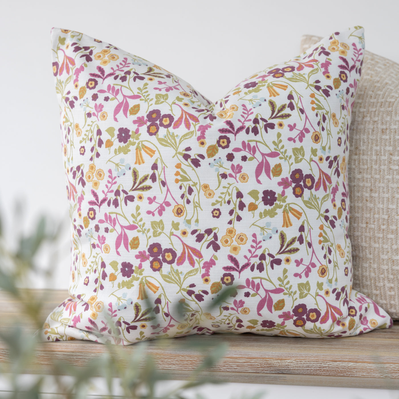 Plum Ditsy Floral Cushion Cover