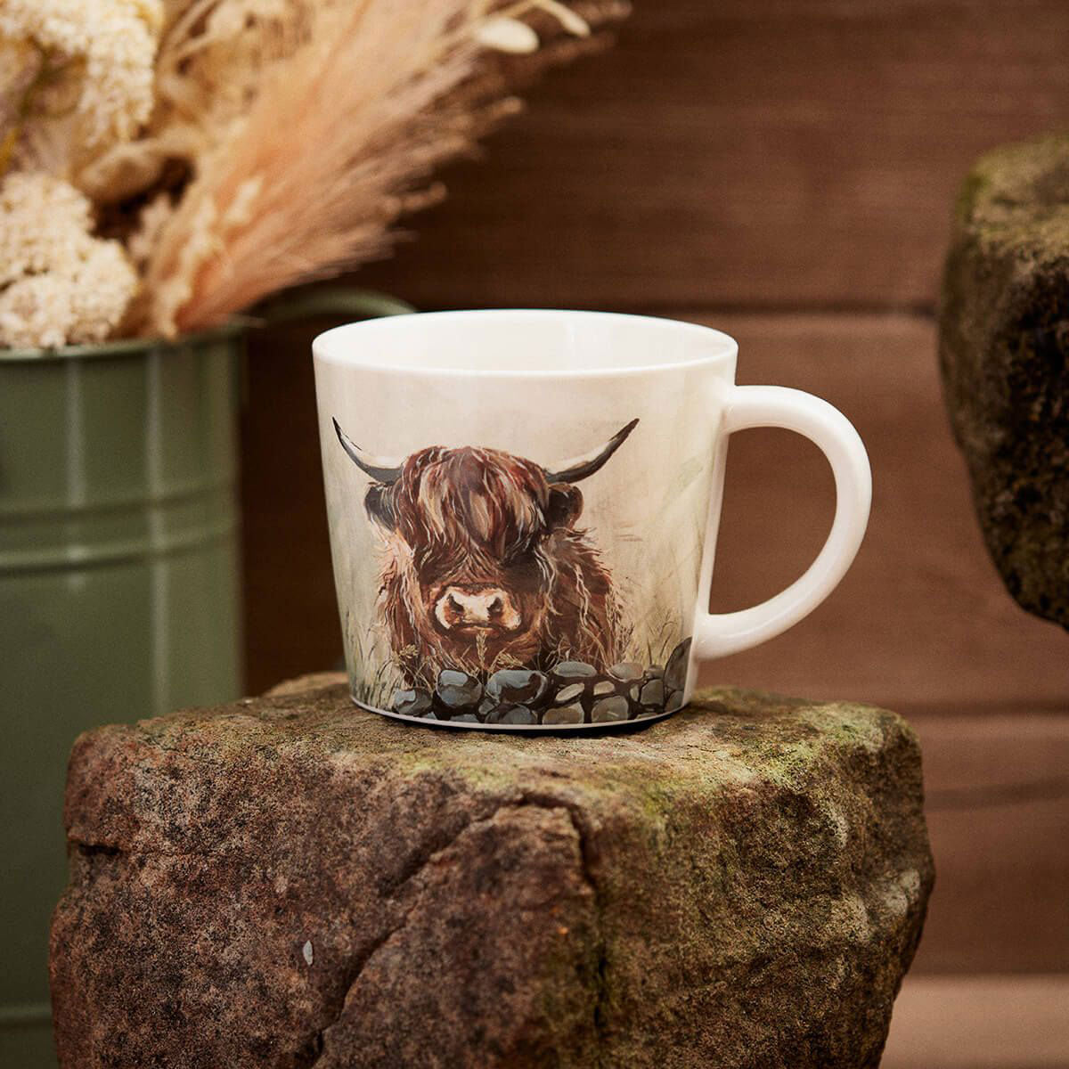 Dougal Highland Cow White Stoneware Mug
