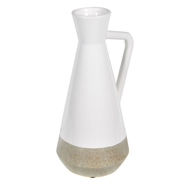 Tall Neutral Two Tone Jug Vase