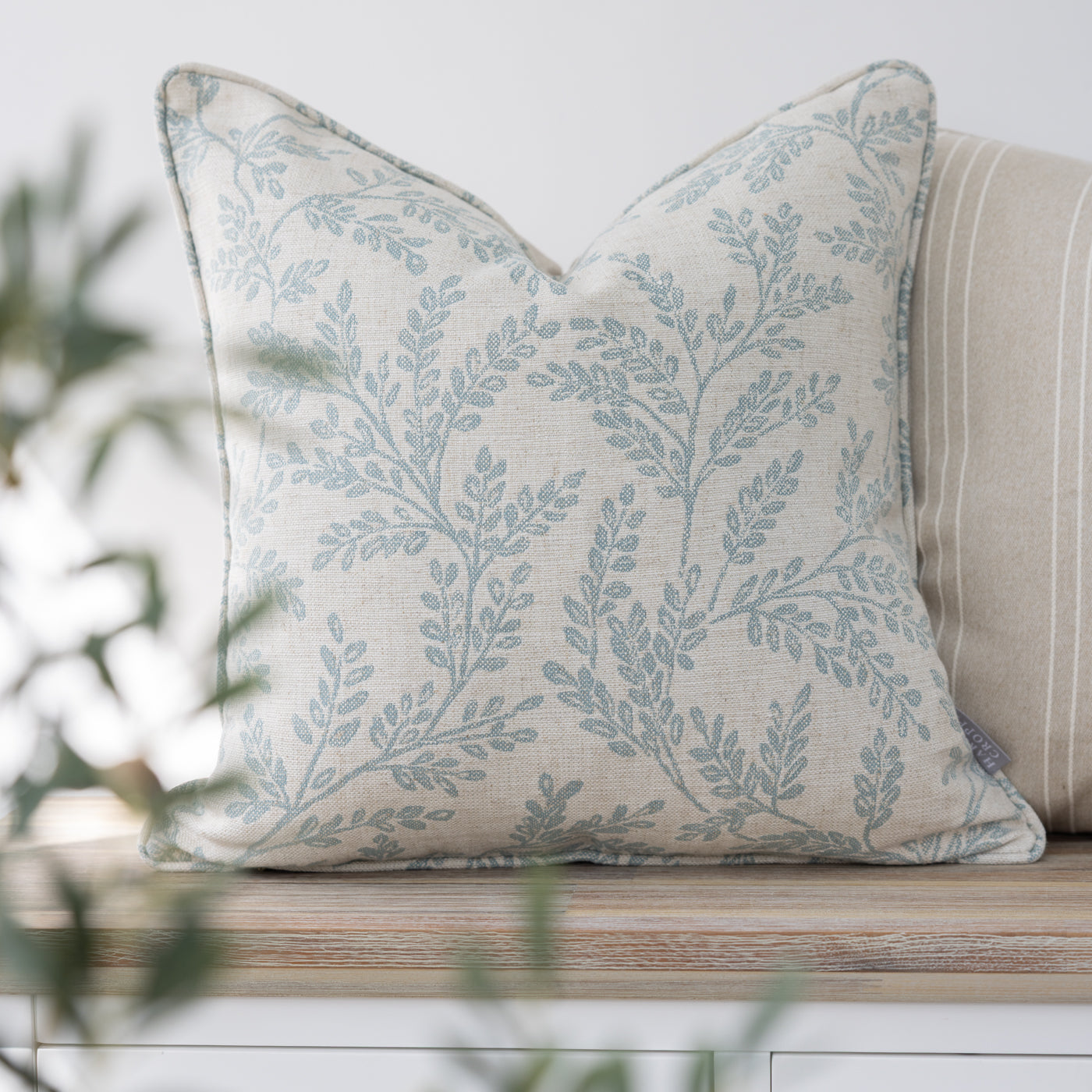 Ferndown Blue Floral Print Cushion