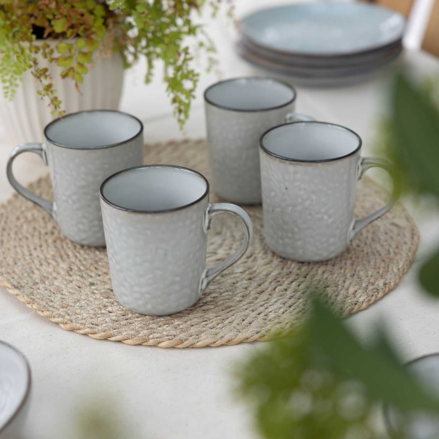 Set of 4 Flax Mugs