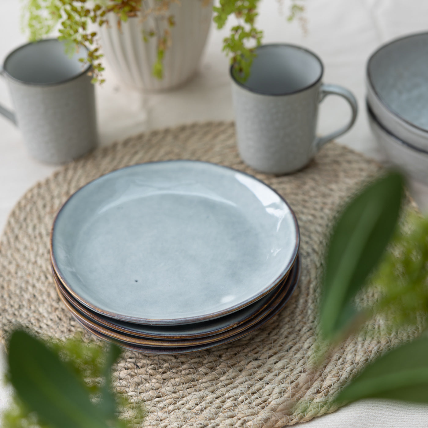 Set of 4 Flax Side Plates