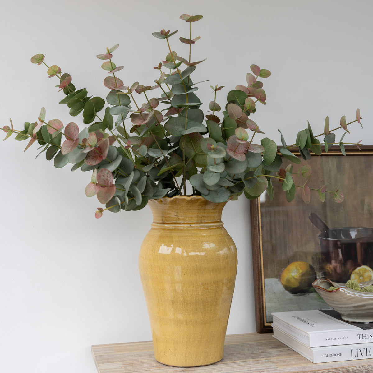 Faux Blush Eucalyptus Stem