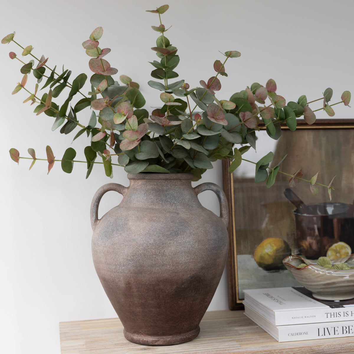 Faux Blush Eucalyptus Stem
