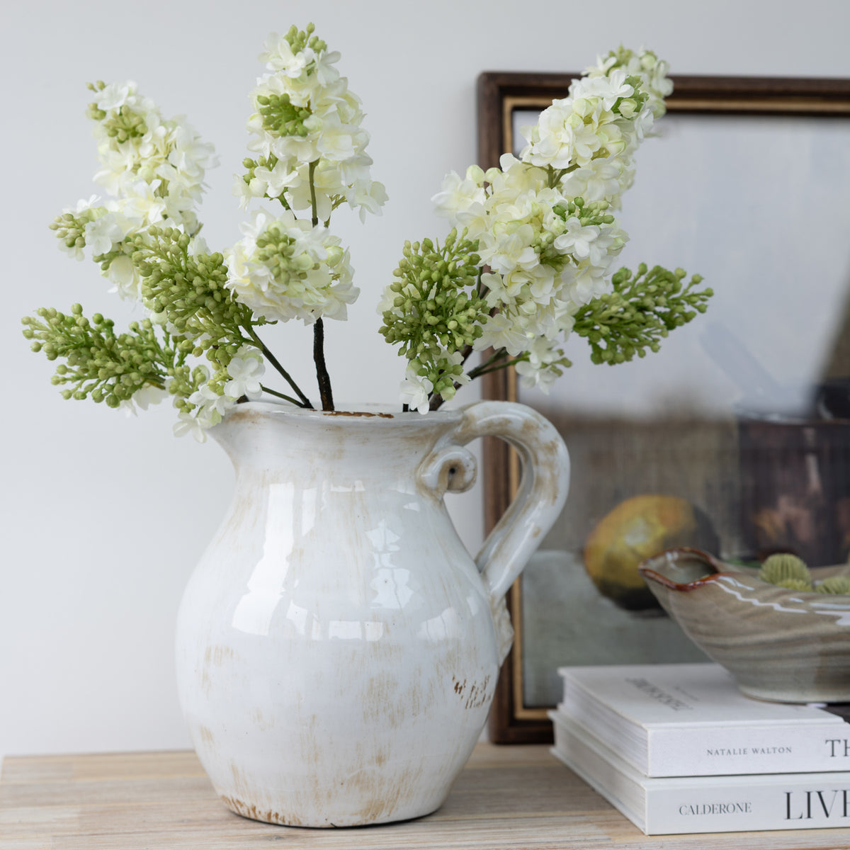 Faux White Lilac Stem