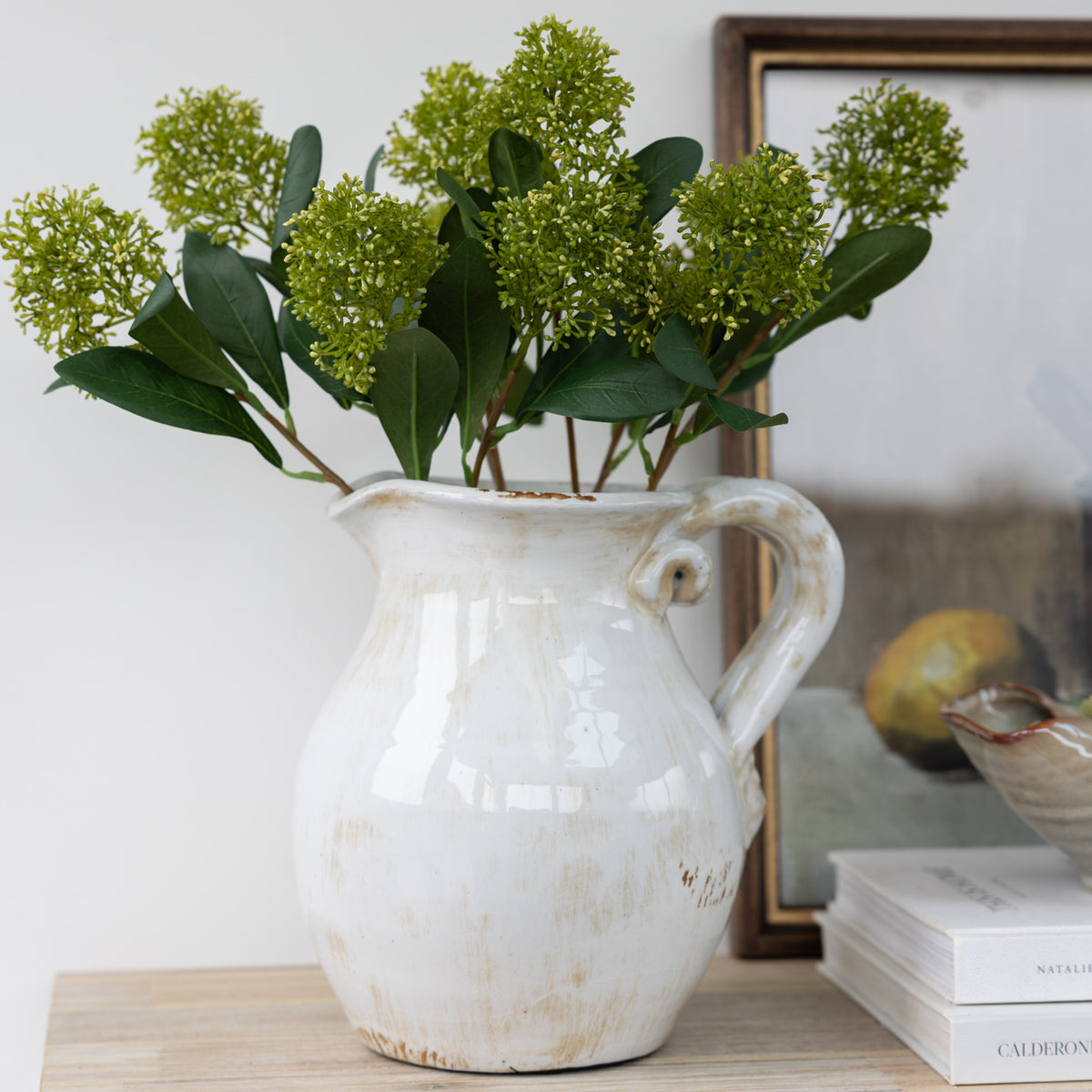 Faux Green Skimmia Stem