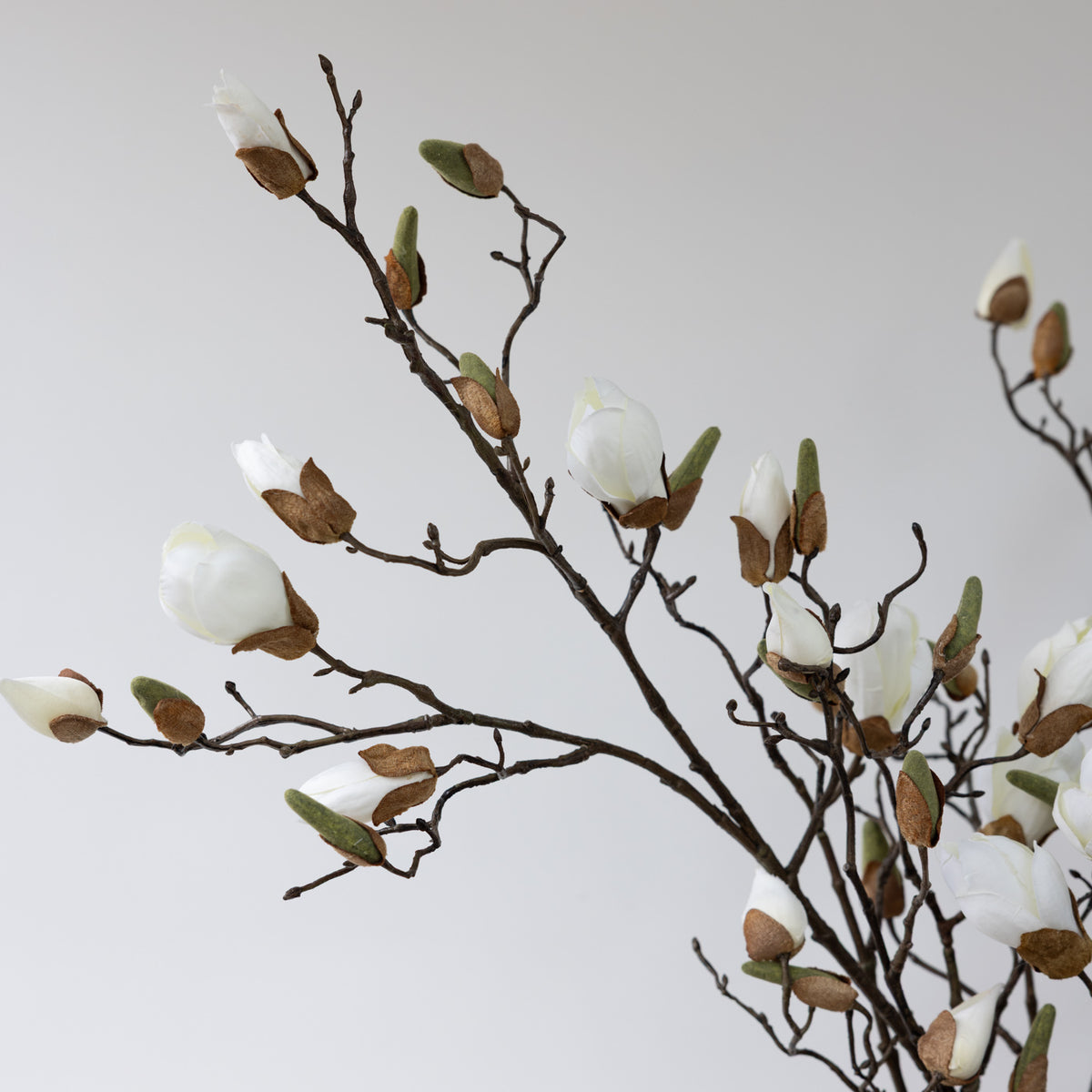 Faux Natural Ivory Magnolia Bud Branch