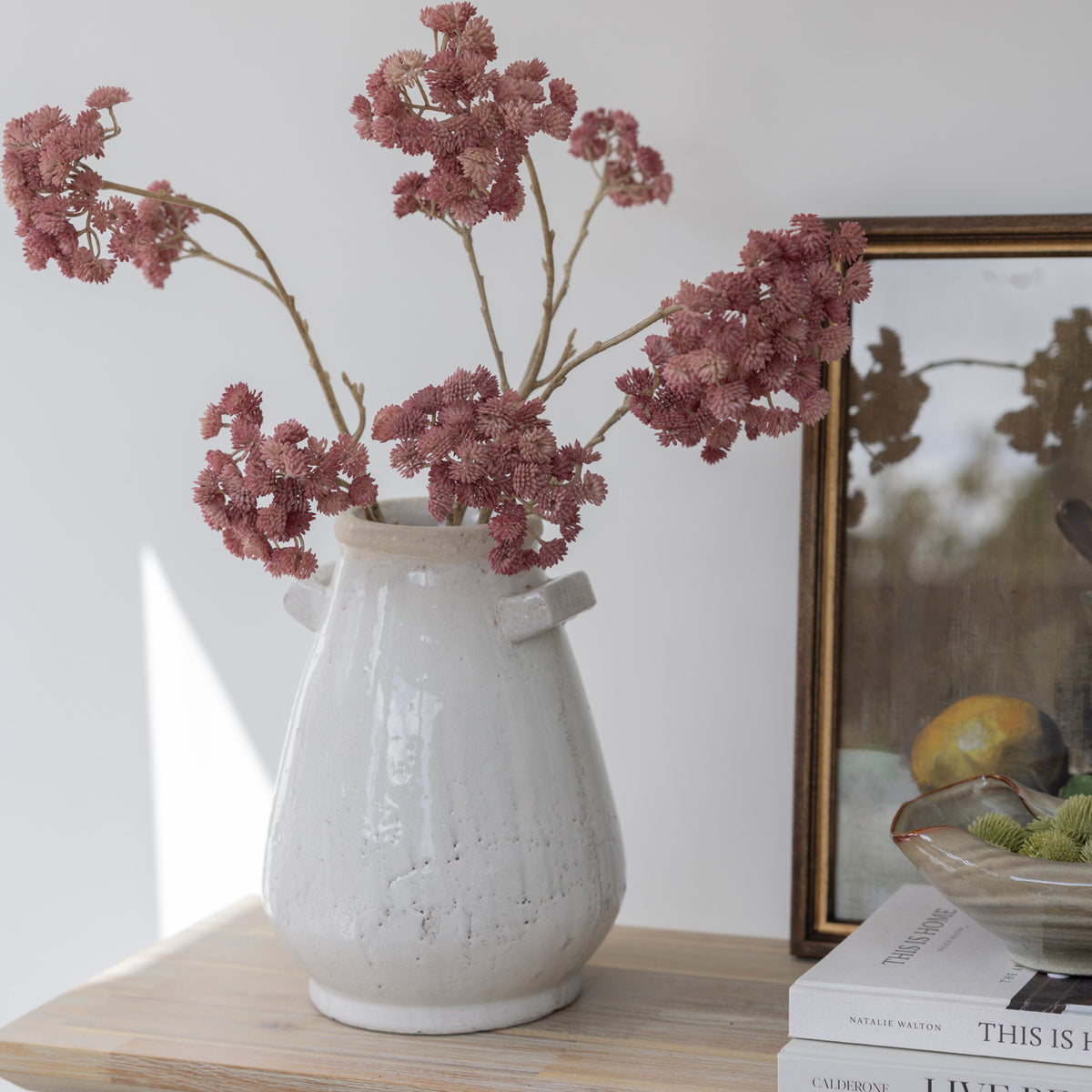 Faux Dusty Pink Sedum Stem