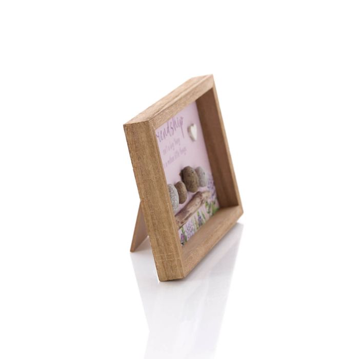 Friendship Floral Feathered Wood Framed Plaque With Resin Birds