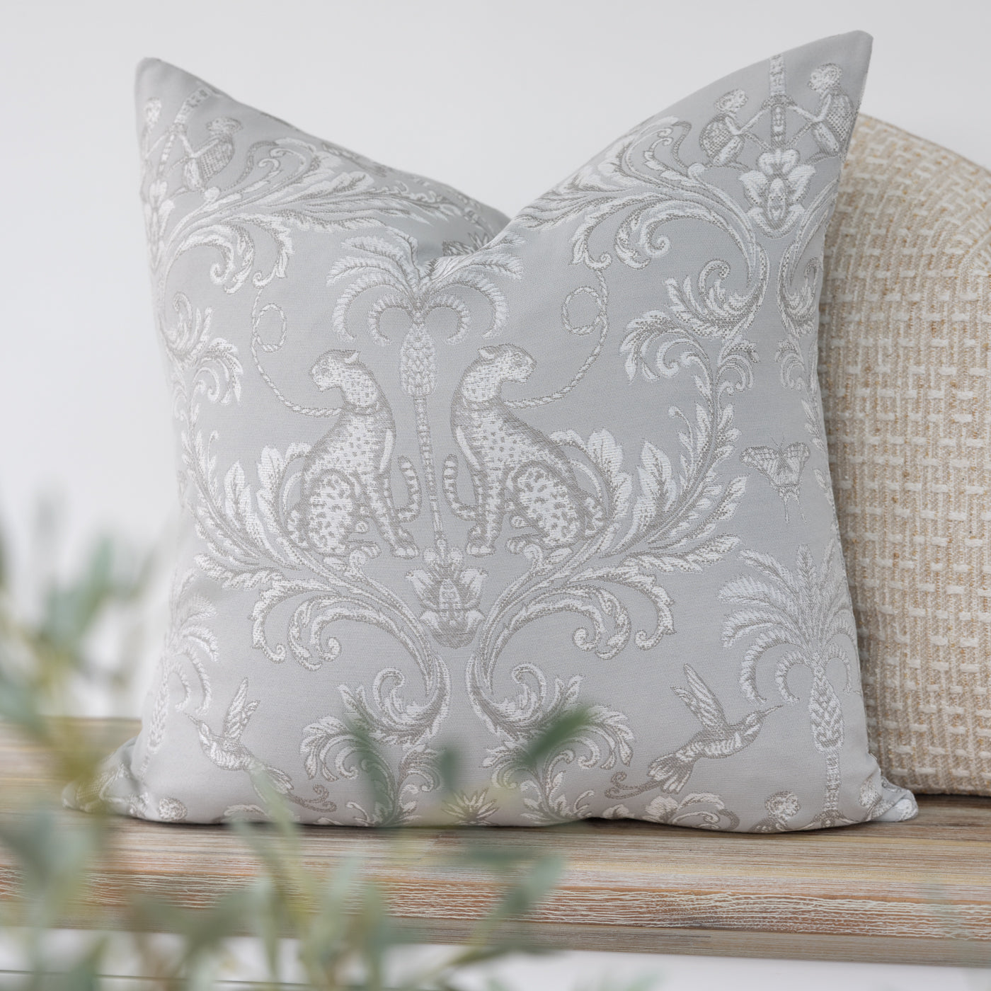 Grey Cheetah Cushion Cover