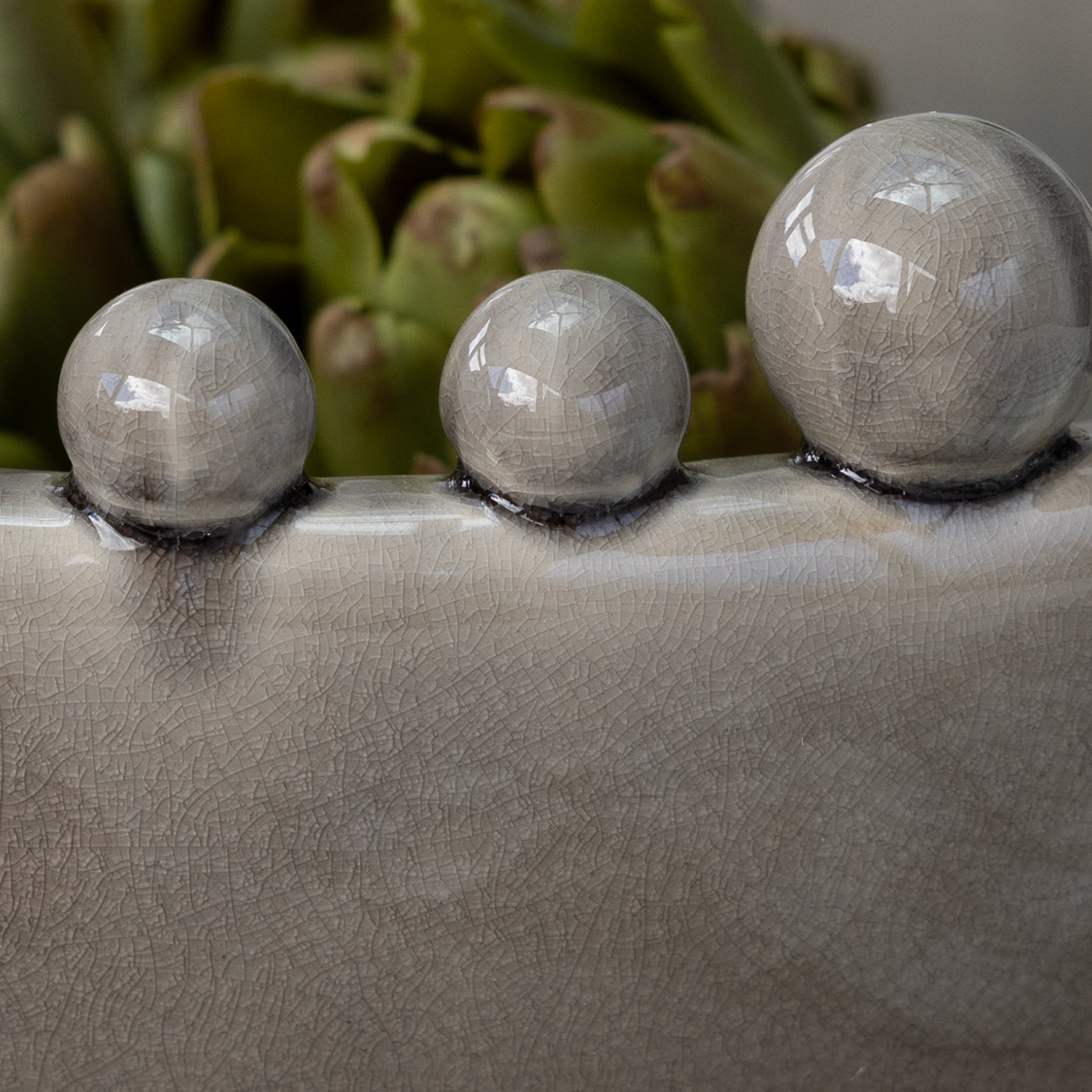 Bobble Edged Grey Decorative Bowl