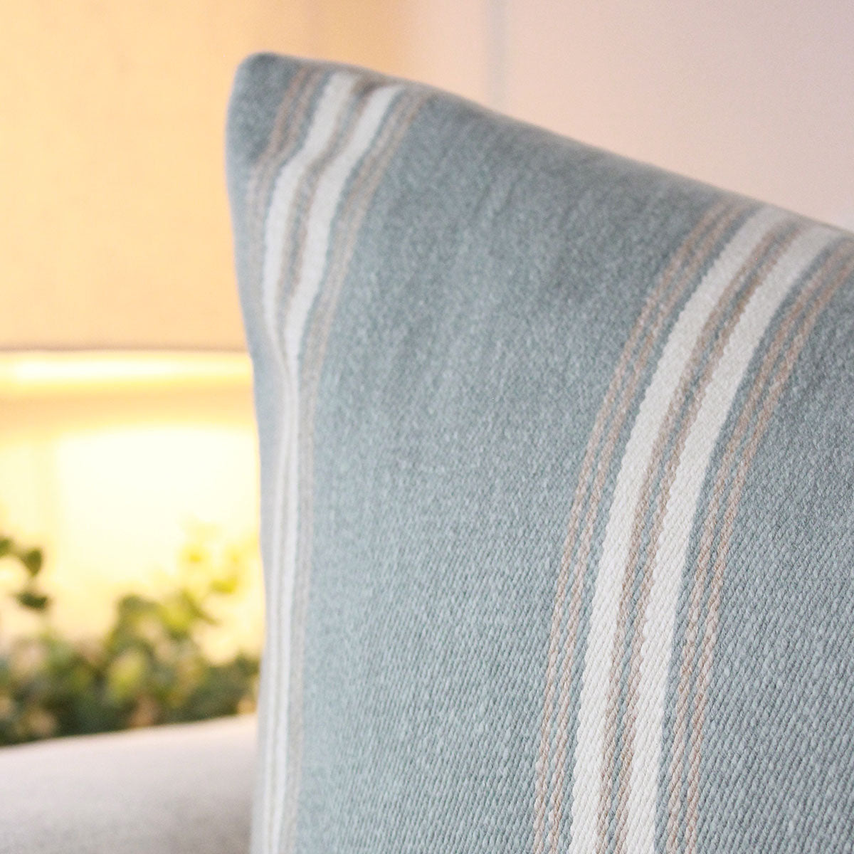Hampton Seafoam Stripe Square Cushion