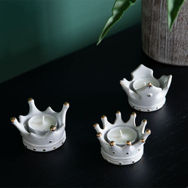 Set of 3 Crown Tea Light Holders