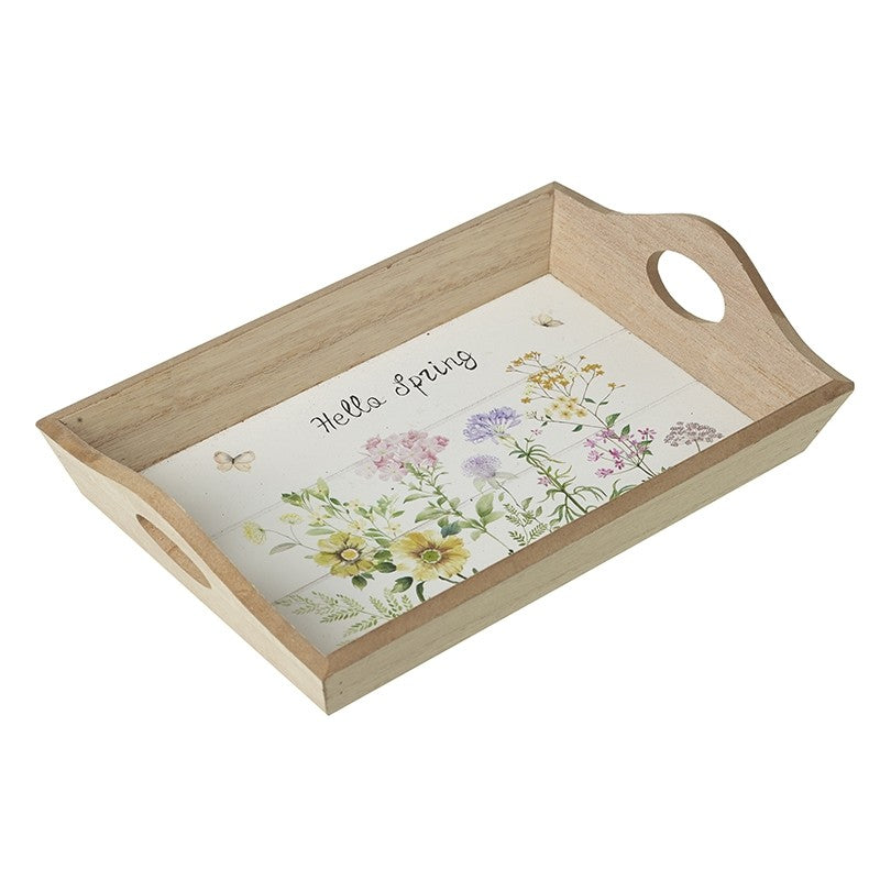 'Hello Spring' Wooden Tray