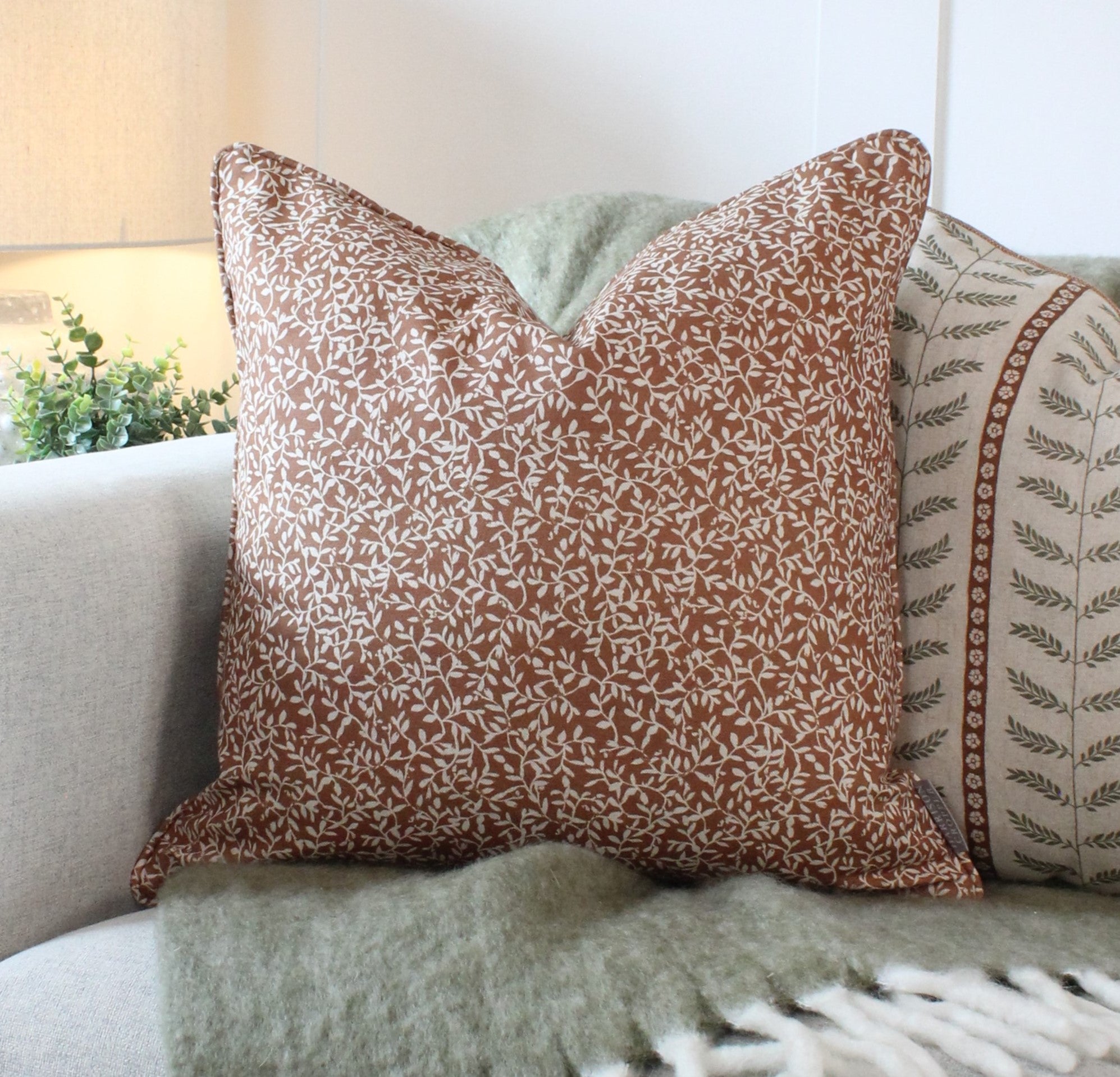 Villette Spice Floral Square Cushion